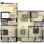 07.1st,2nd,4th,5th & 8th Floor Top Plan (Unit-A)